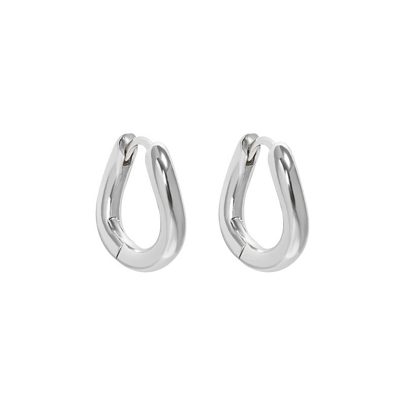 Sculptural Teardrop Huggie Hoop Earrings – image 8