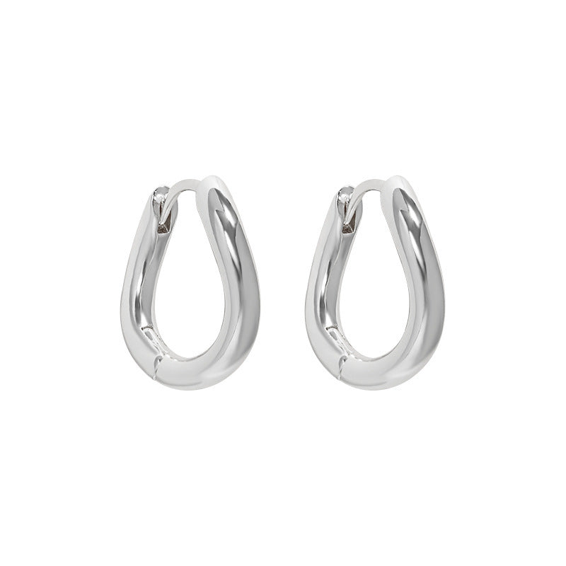 Sculptural Teardrop Huggie Hoop Earrings – image 9