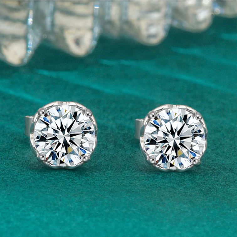 Classic Four-Prong Moissanite Studs – wholesale moissanite jewelry