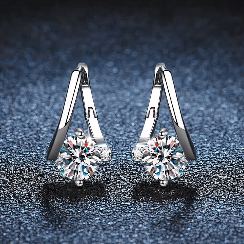 Simple Lines Moissanite Earrings