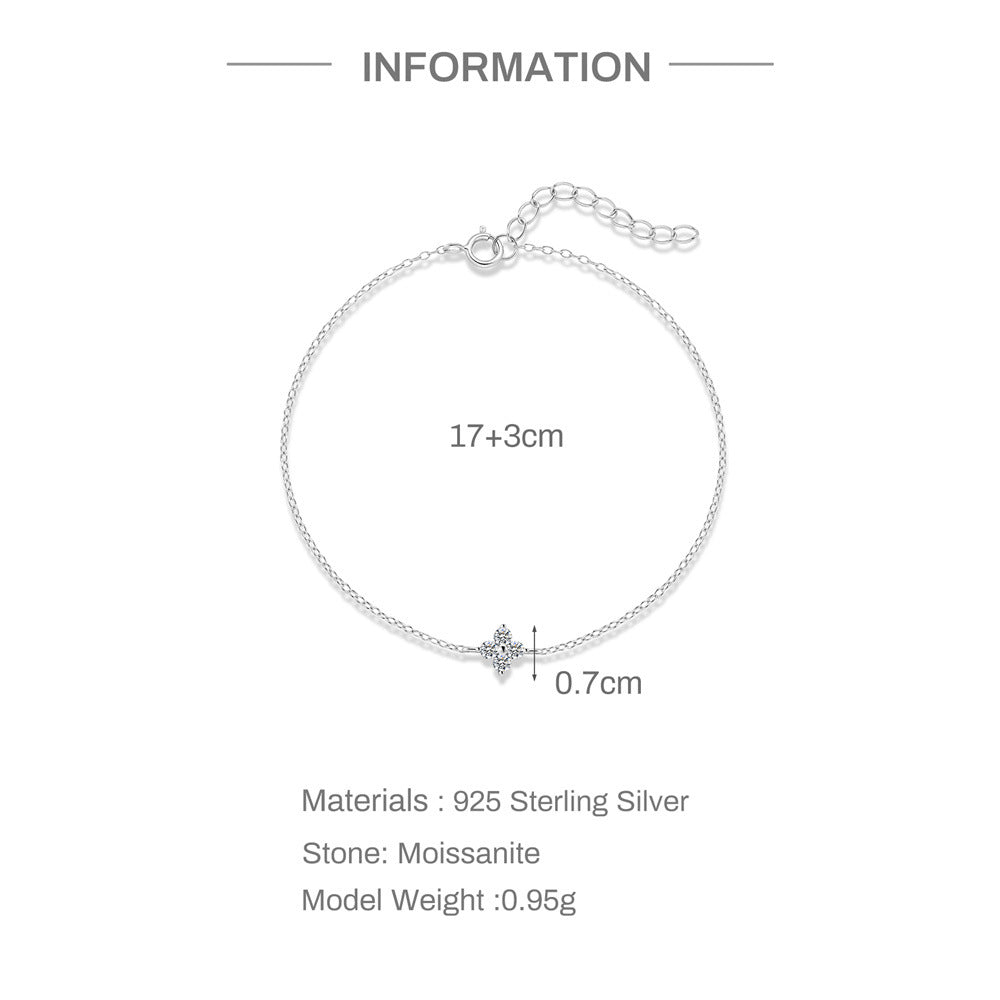 Single-Clover Moissanite Bracelet – image 5