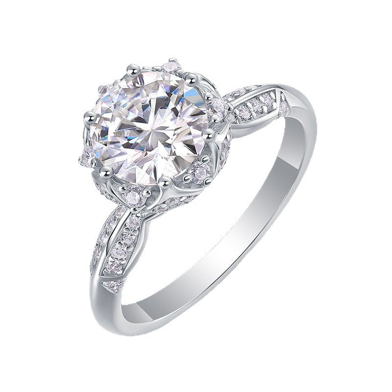 Six-Prong Cluster Moissanite Ring – wholesale moissanite rings