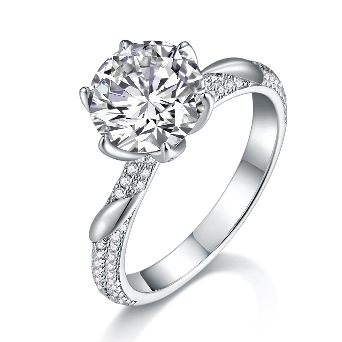 Six-Prong Cluster Moissanite Ring – image 6