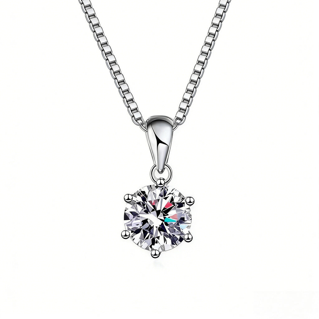 Six-Prong Moissanite Pendant Necklace – image 4