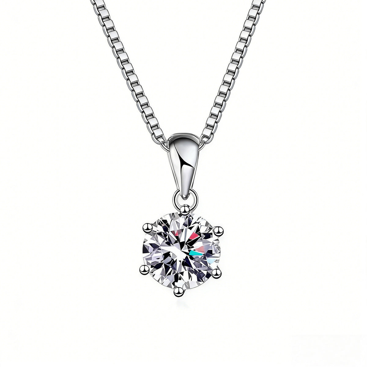Six-Prong Moissanite Pendant Necklace – image 4