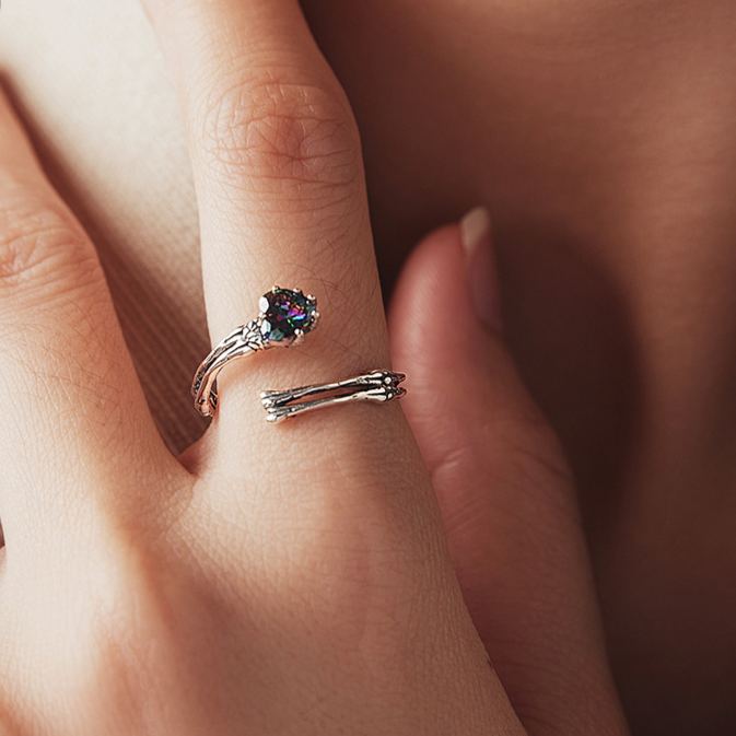 Skeleton Hand and Heart Open Ring – image 4