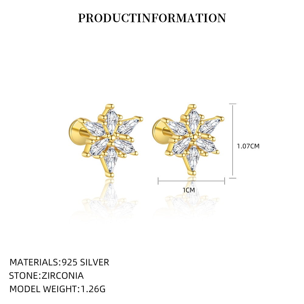 Small Square Cubic Zirconia Stud Earrings – image 10