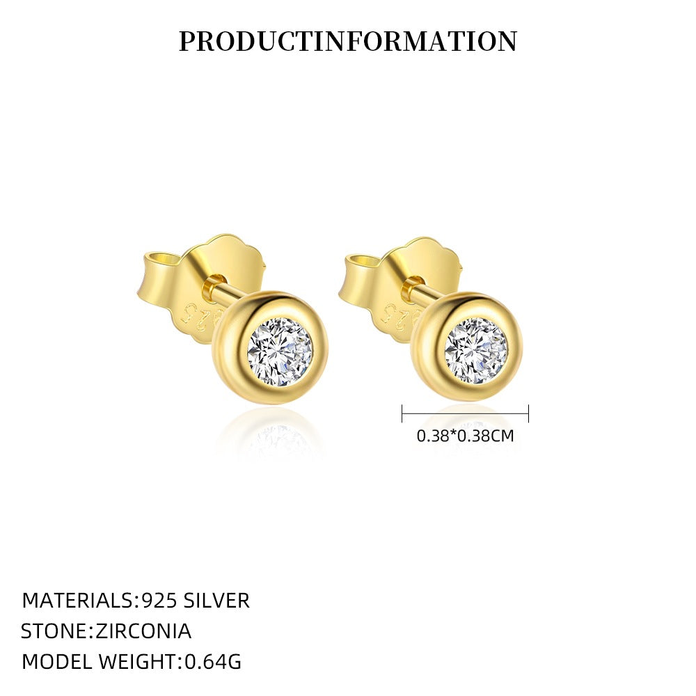 Small Square Cubic Zirconia Stud Earrings – image 6