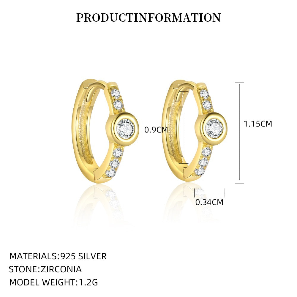 Small Square Cubic Zirconia Stud Earrings – image 7