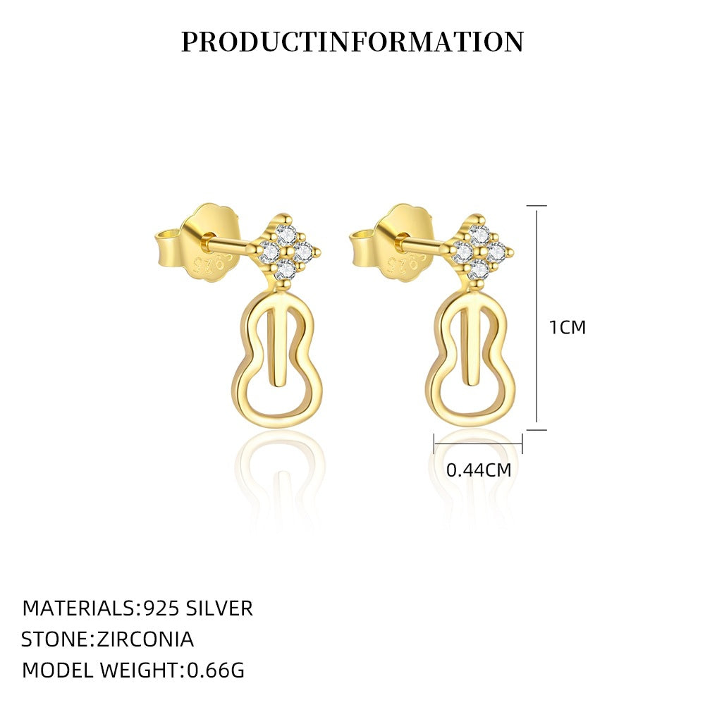 Small Square Cubic Zirconia Stud Earrings – image 8