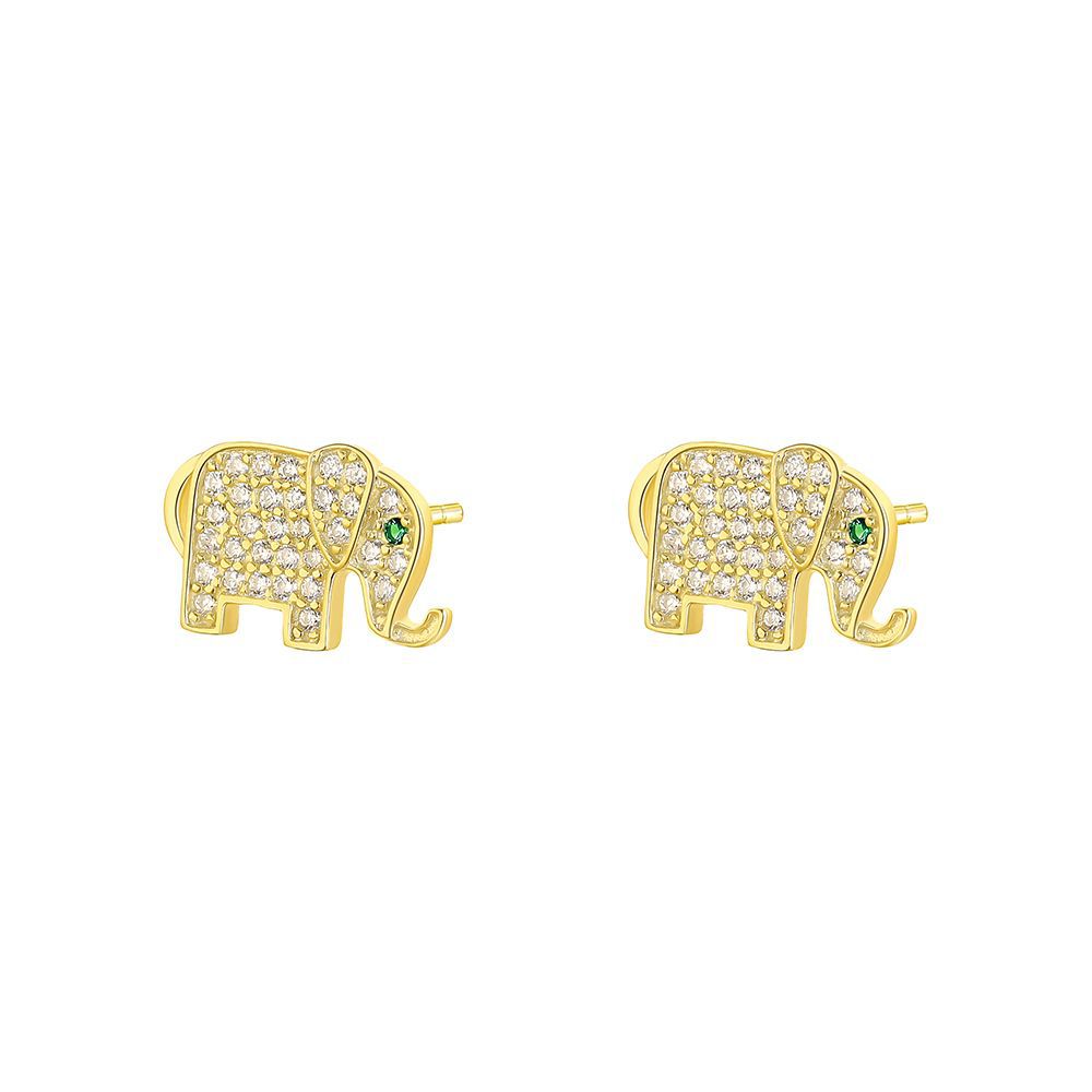 Small Stud Earrings with Colorful Cubic Zirconia – image 5