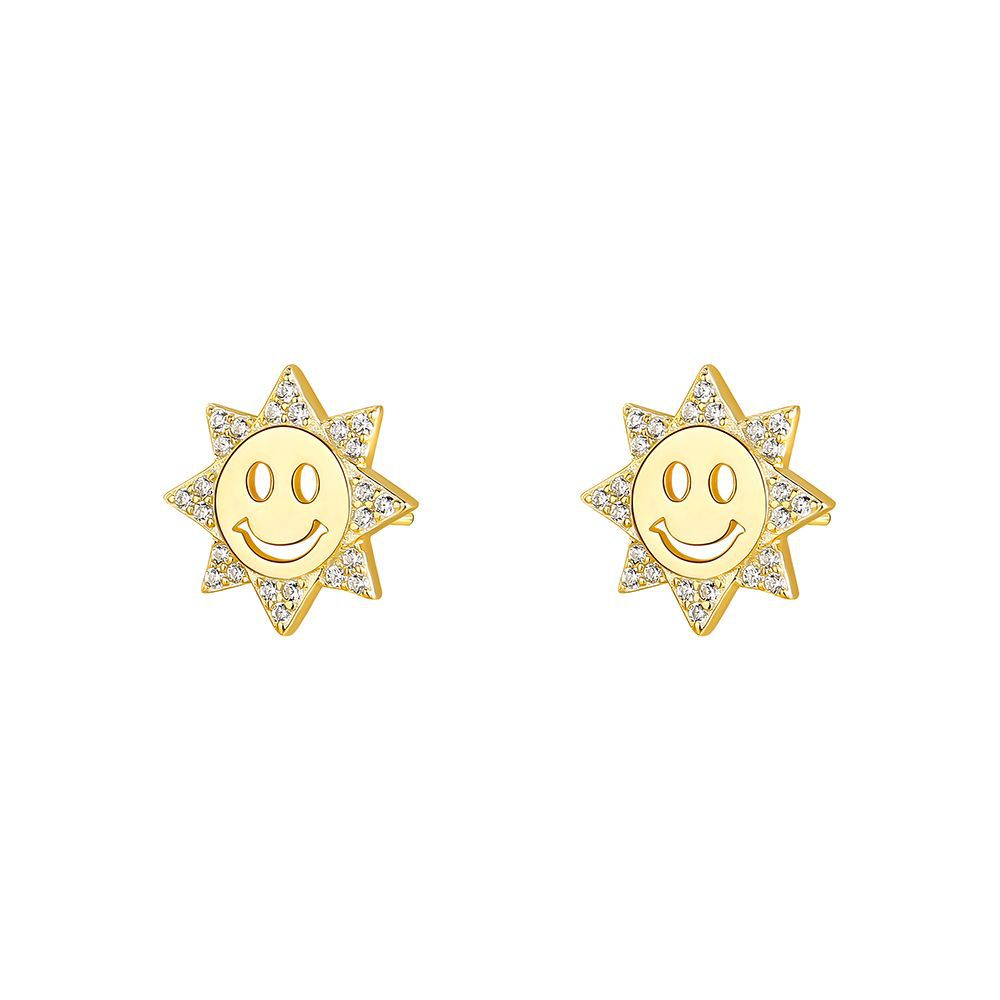 Small Stud Earrings with Colorful Cubic Zirconia – image 6