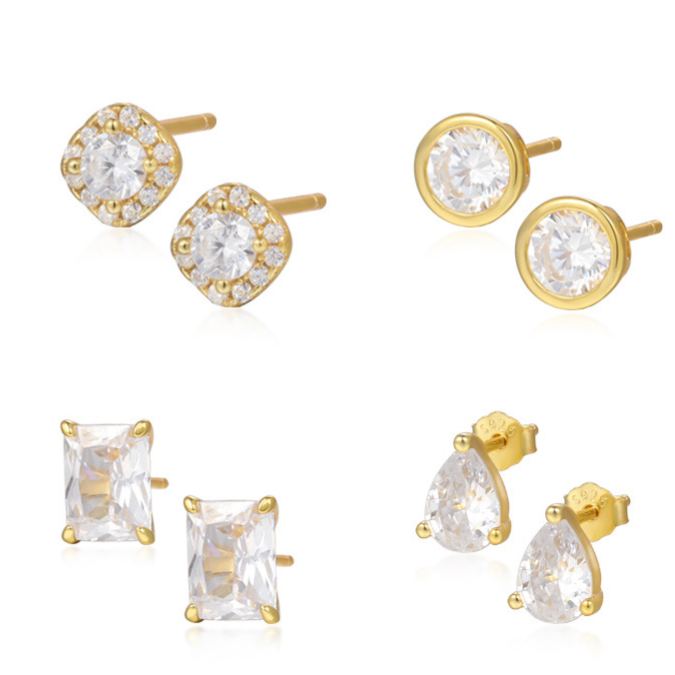 Small Zircon Stud Earrings YCE474