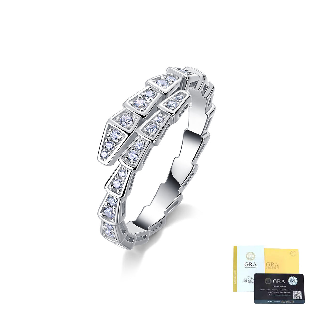 Pavé Moissanite Snake Wrap Ring – image 6