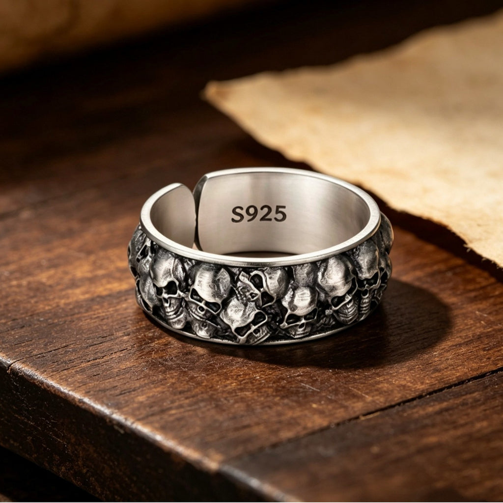 Solid Halloween Skull Ring – wholesale silver rings