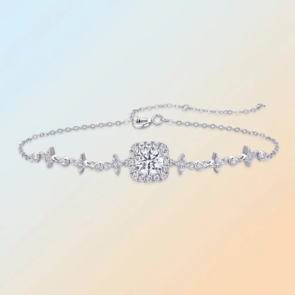 Solitaire Moissanite Chain Bracelet
