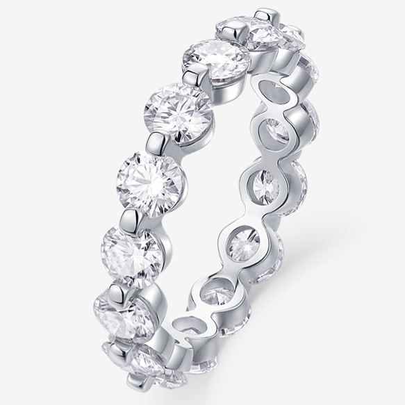 Solitaire Moissanite Solid-Band Ring – image 4