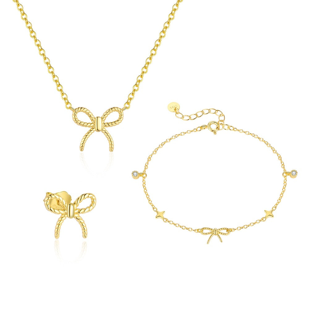 Sparkling Zirconia Stud Earring and Bracelet Set