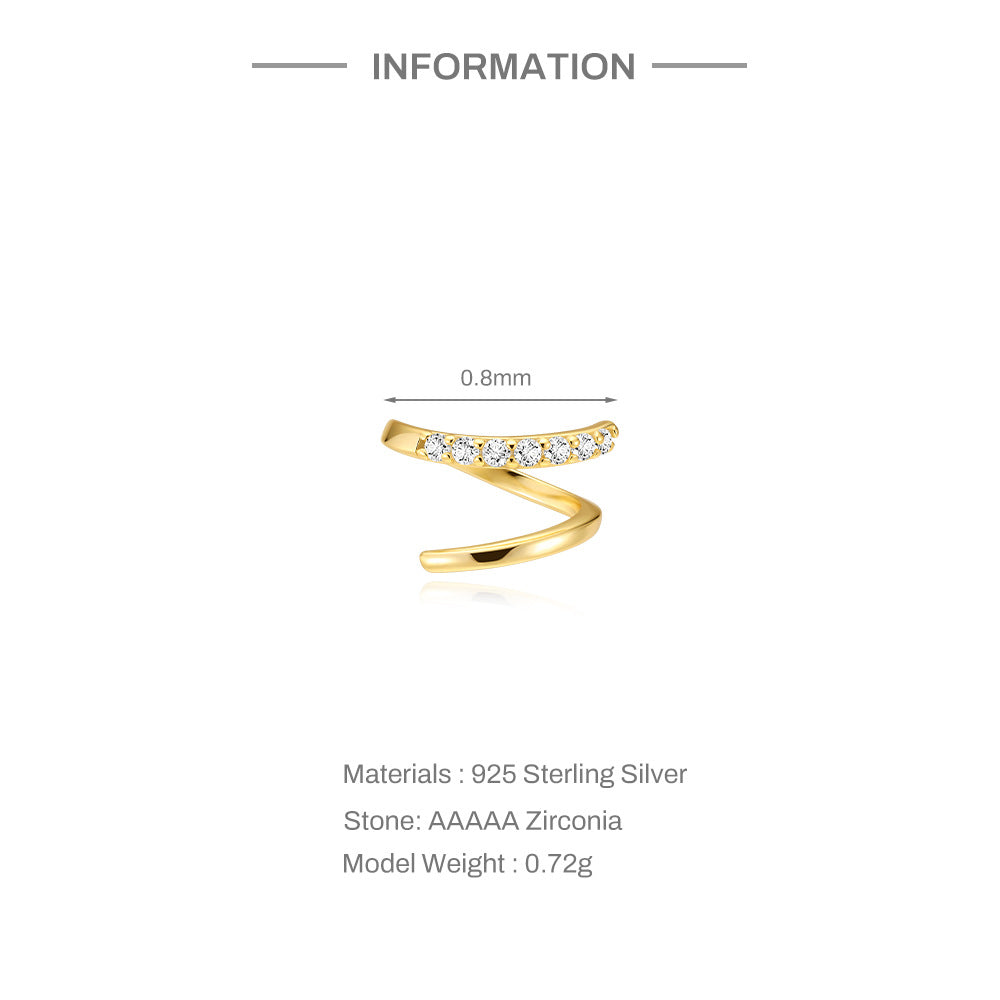 Modern CZ Spiral Wrap Ear Cuff – image 4