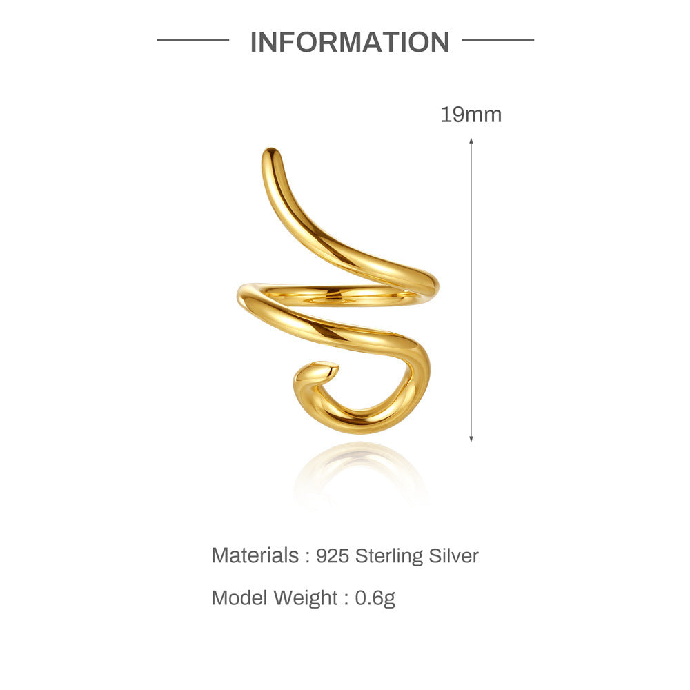 Modern CZ Spiral Wrap Ear Cuff – image 5