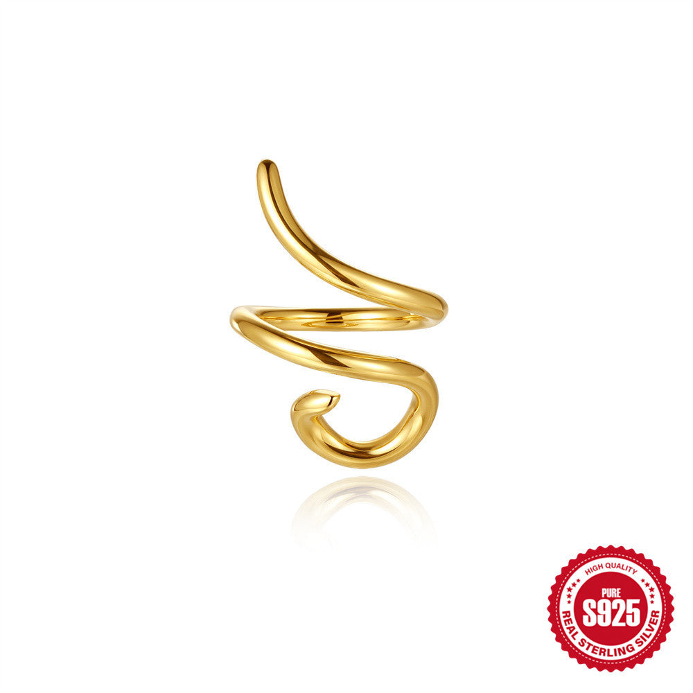 Modern CZ Spiral Wrap Ear Cuff – image 7