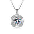 Square-Cut Moissanite Pendant Necklace