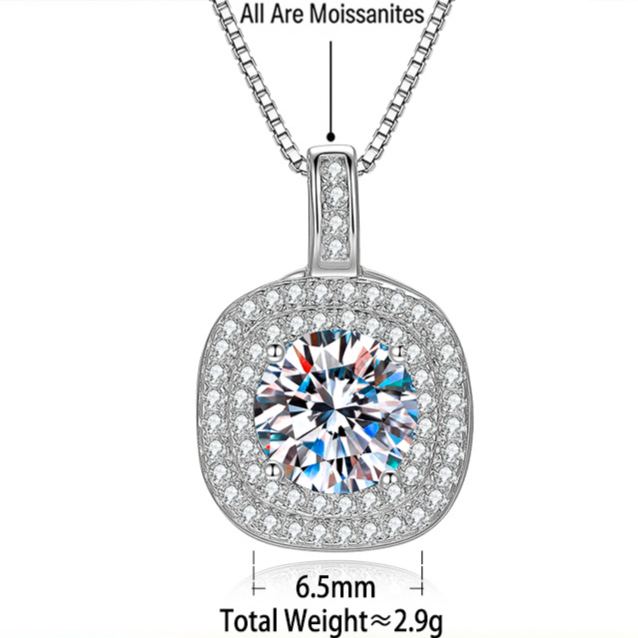Square-Cut Moissanite Pendant Necklace – image 4