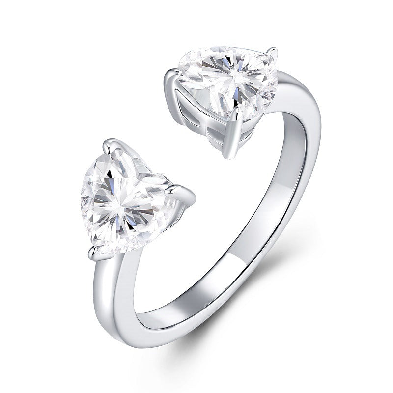 Square Moissanite Open Ring – image 5