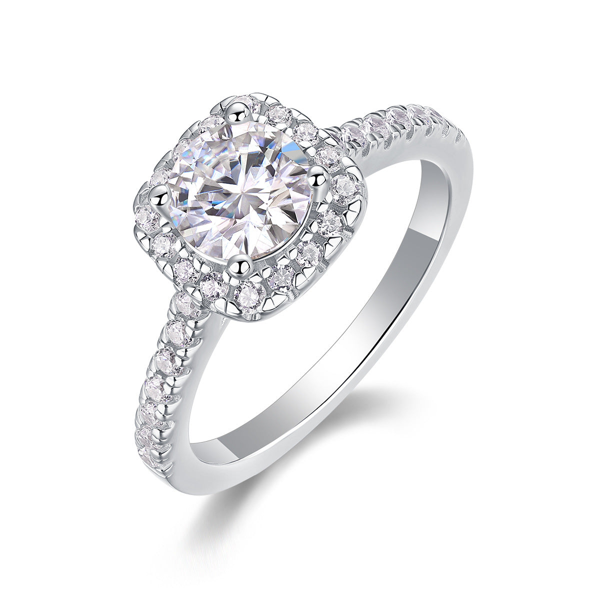 Square Sugar Moissanite Ring