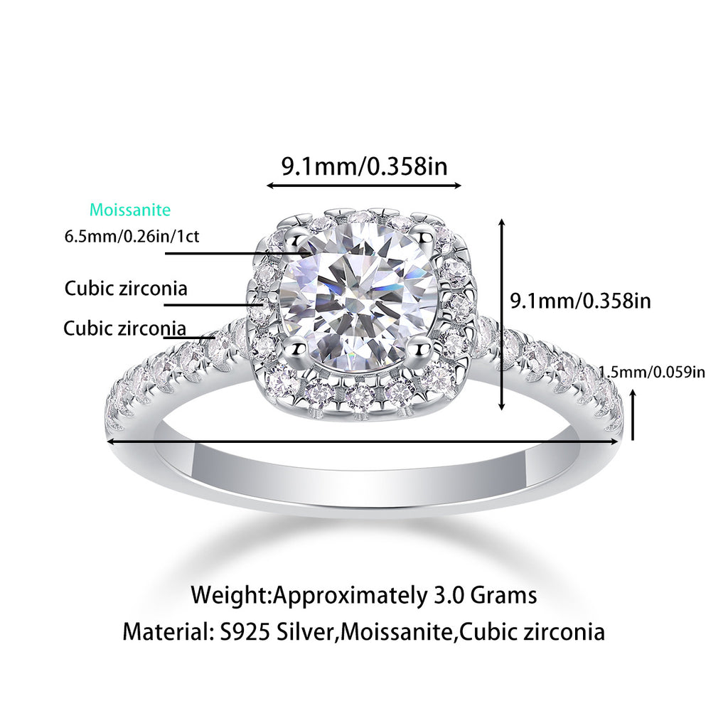 Square Sugar Moissanite Ring – image 4