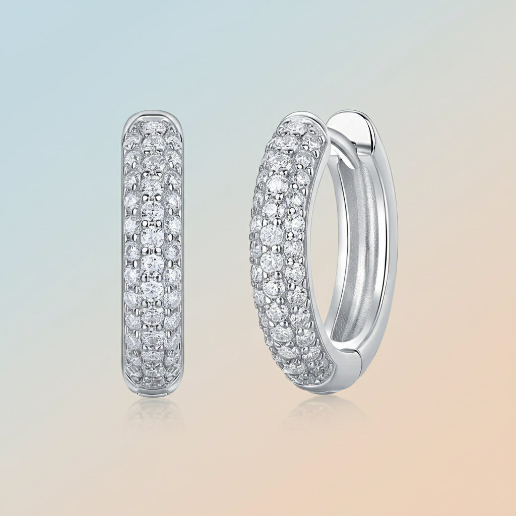 Star-Accented Moissanite Hoop Earrings – wholesale moissanite jewelry