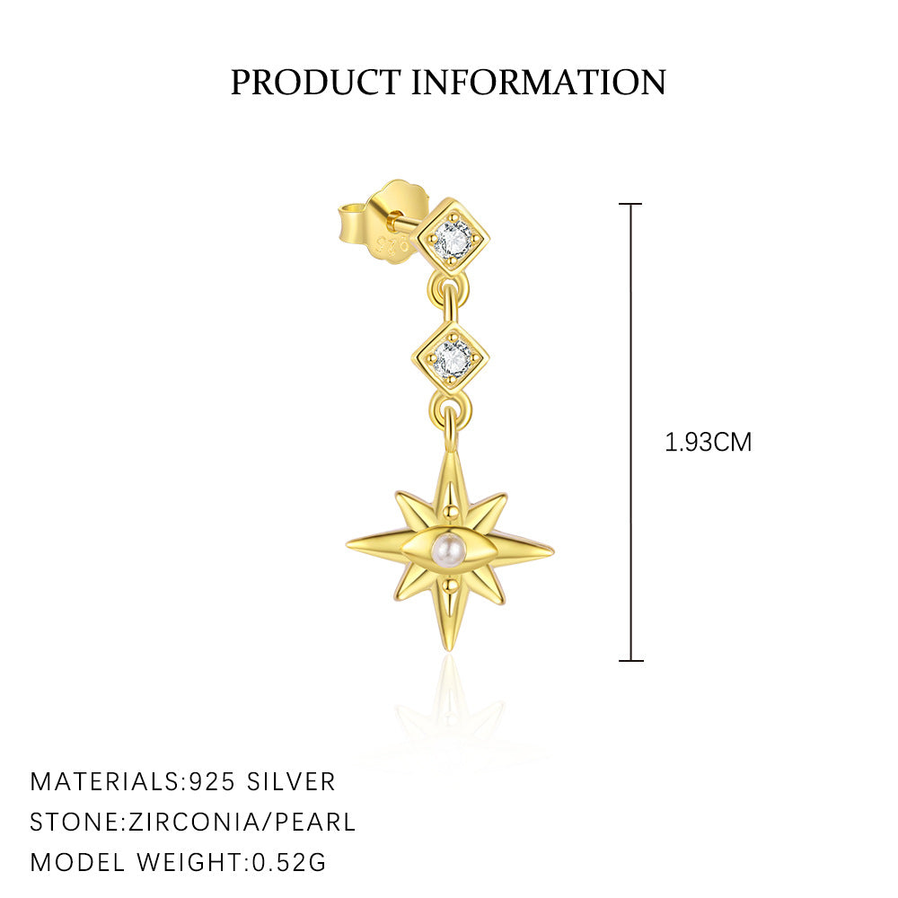 Star and Moon Stud Earrings with Zirconia – stud earrings in bulk