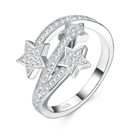 Star Moissanite Ring – detail view 3