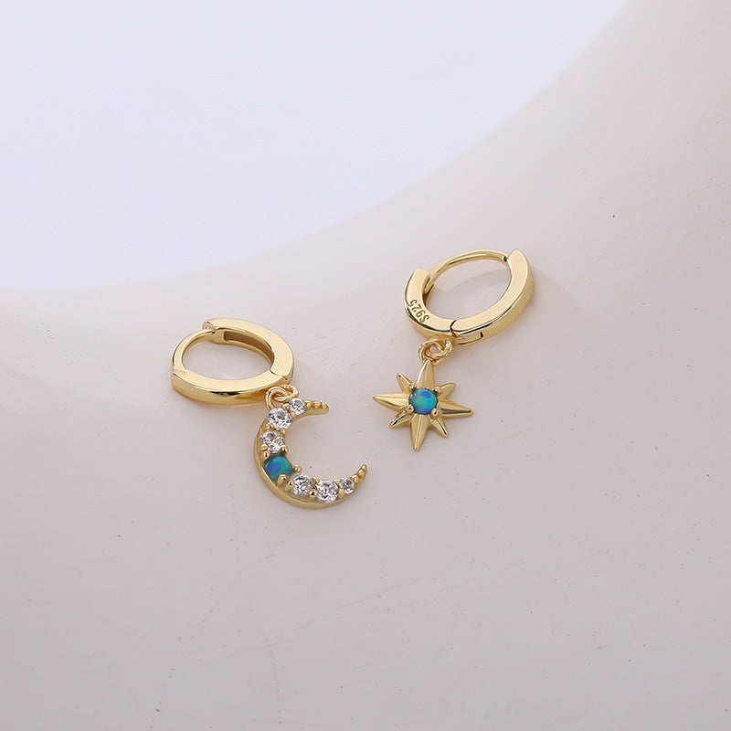Star & Moon Opal and Zircon Earrings – wholesale earrings in bulk