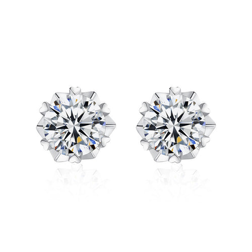 Star of David Snowflake Moissanite Christmas Studs