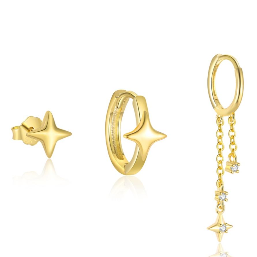 Star Zirconia Stud Earrings YCE425