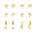 Tiny 7mm Star Zirconia Stud Earrings