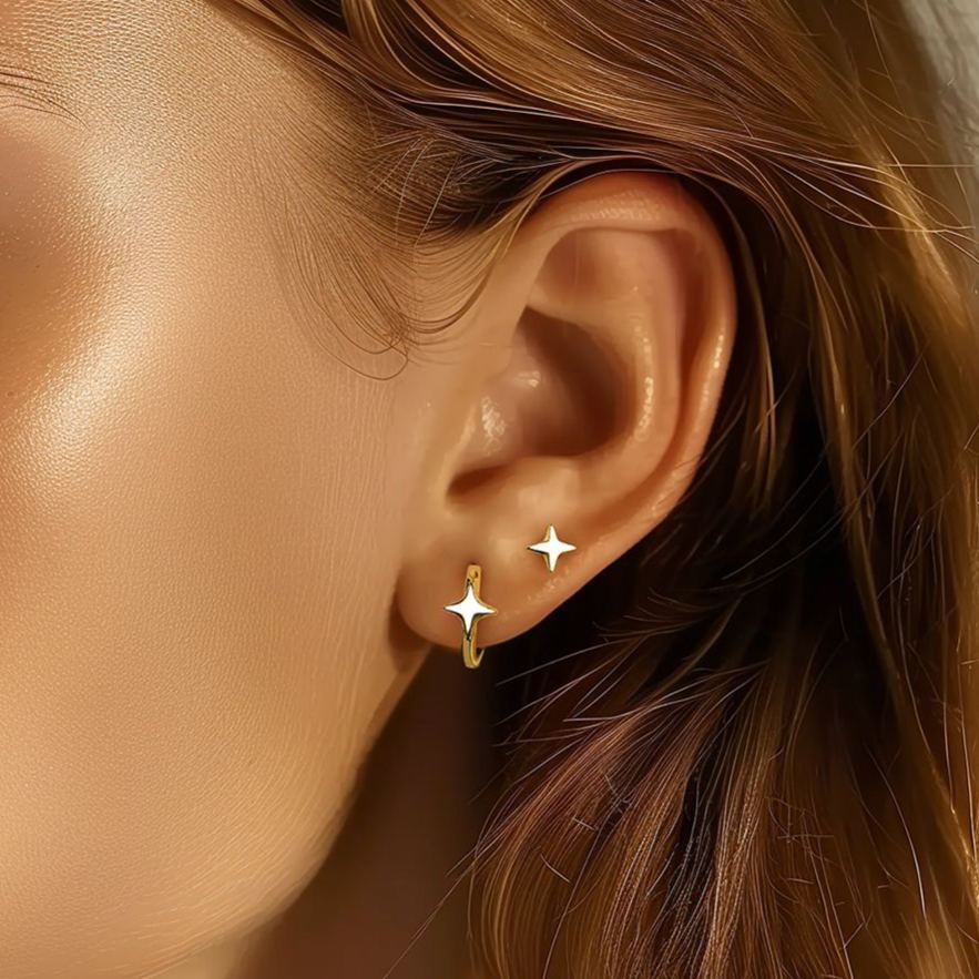 Star Zirconia Stud Earrings YCE425 – image 4