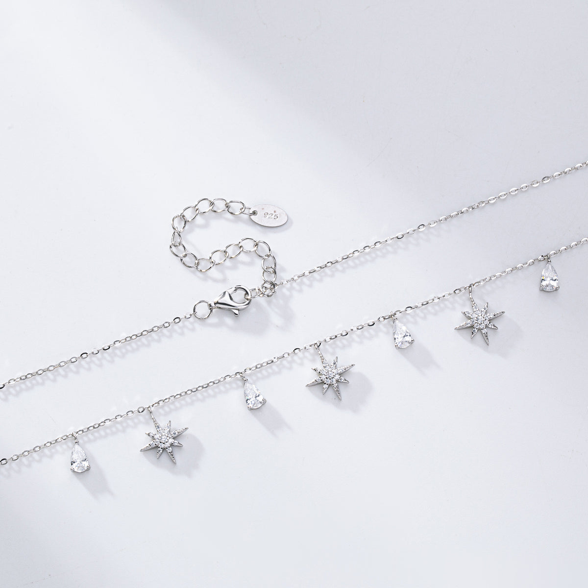 CZ Starburst Pear Drop Necklace – image 5