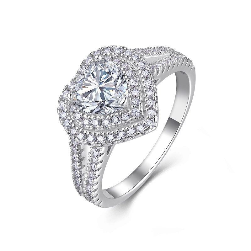 Statement Heart-Shaped Moissanite Ring