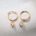 Dainty Round Stone Drop Hoop Earrings – earring hoops in bulk