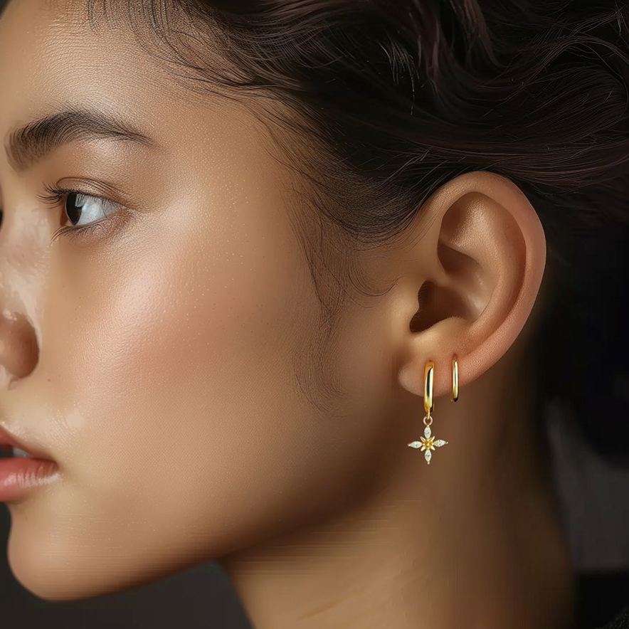 Stud Earrings Set with Zircon – image 5