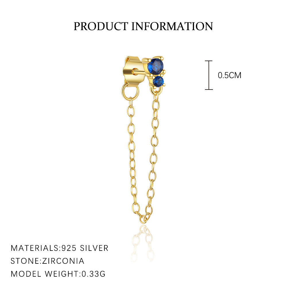Stud Earrings with Colorful Zirconia – image 10
