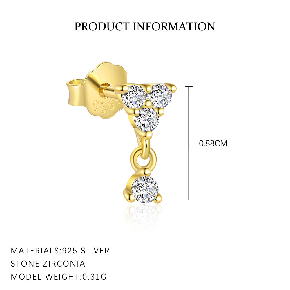Stud Earrings with Colorful Zirconia – image 6
