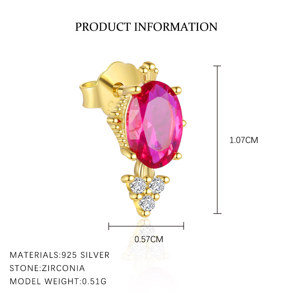 Stud Earrings with Colorful Zirconia – image 8