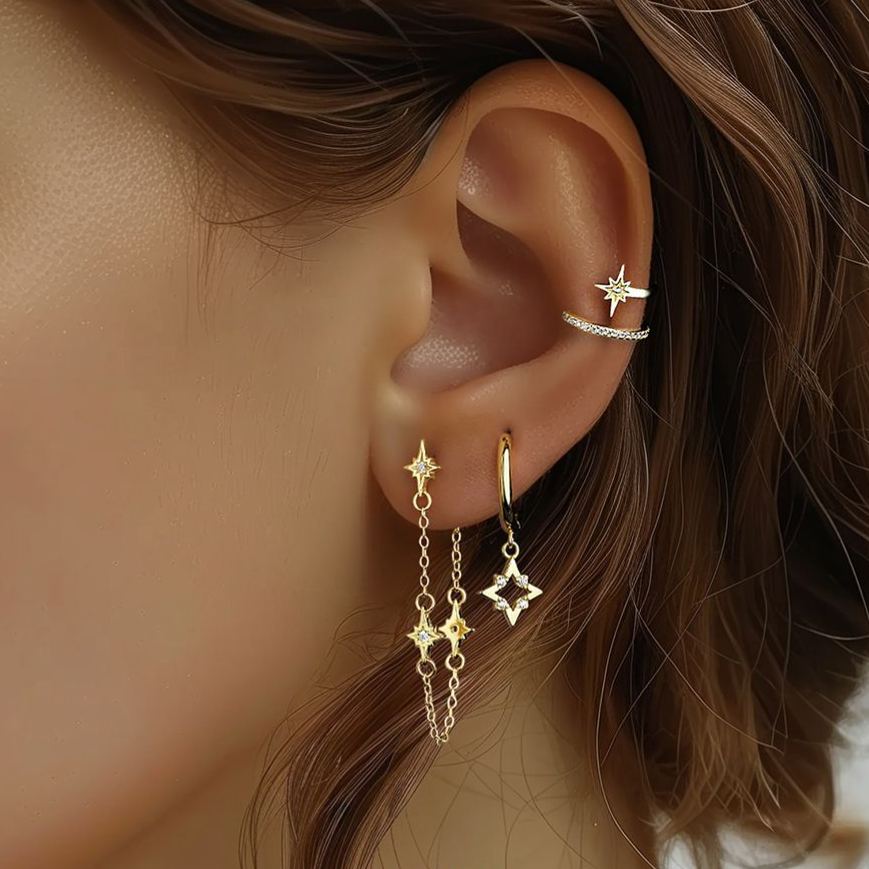Cubic Zirconia Stud Earrings YCE365