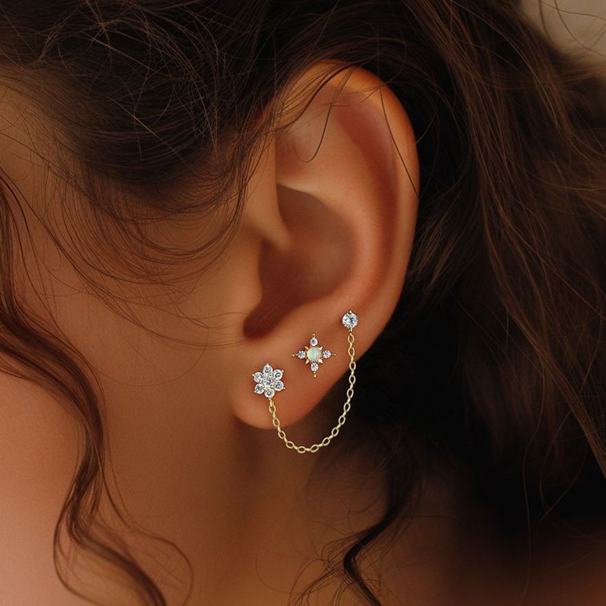 Cubic Zirconia Stud Earrings YCE464