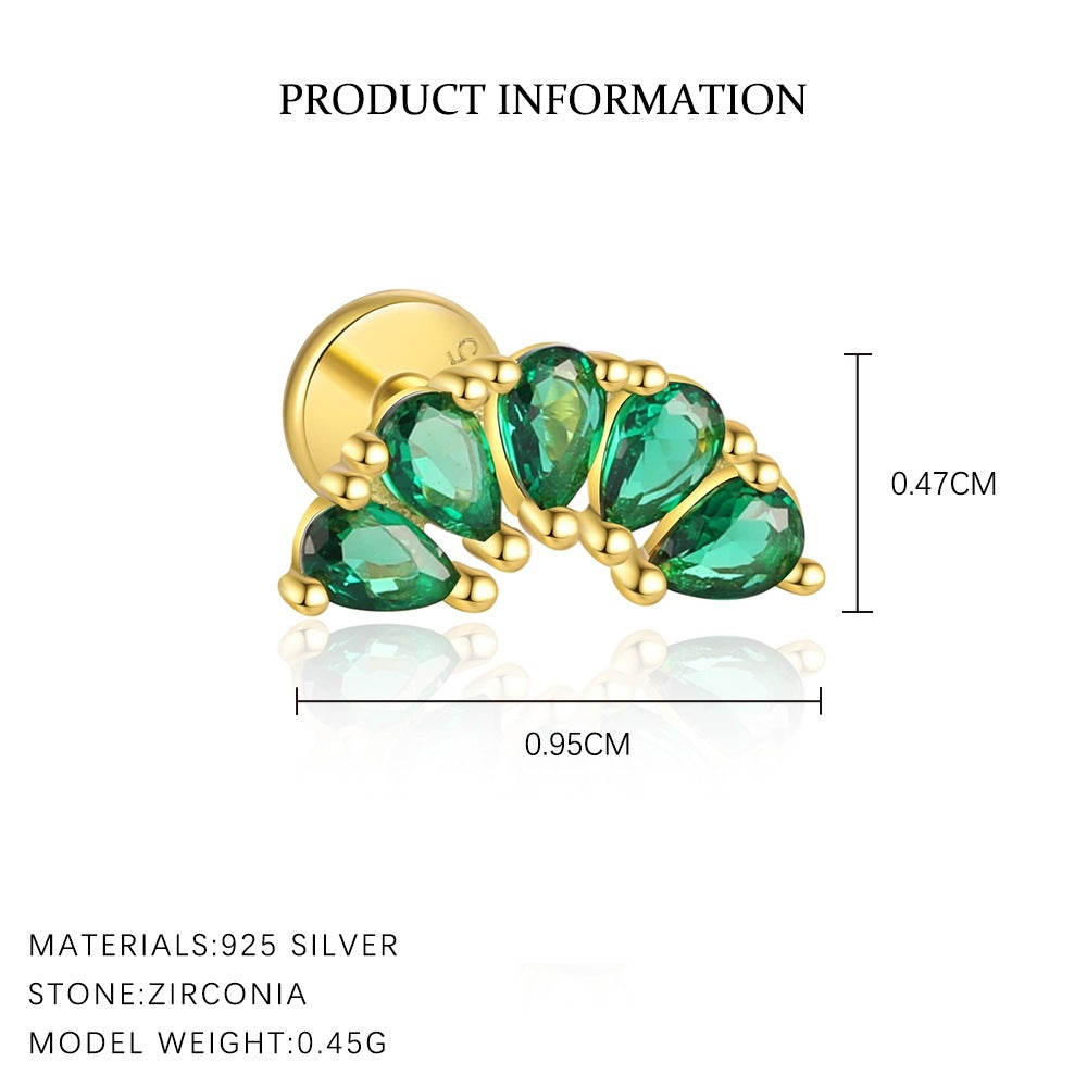 Stud Earrings with Green Zirconia – image 5