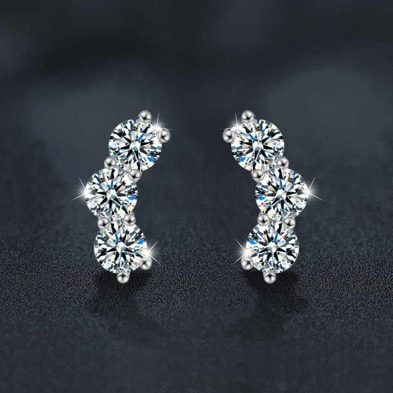 Smiling Moissanite Stud Earrings