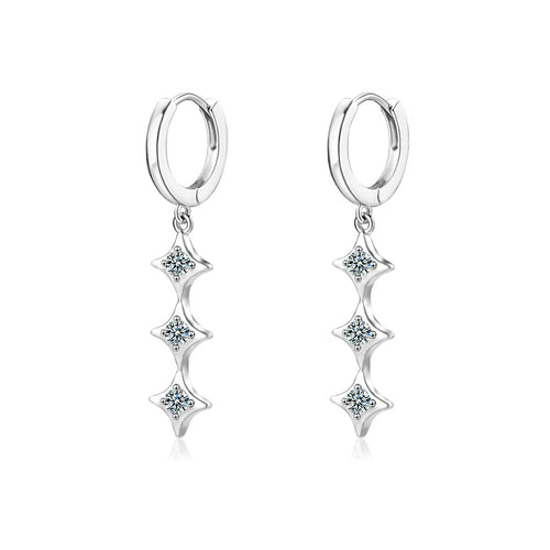 Moissanite Long Tassel Stud Earrings